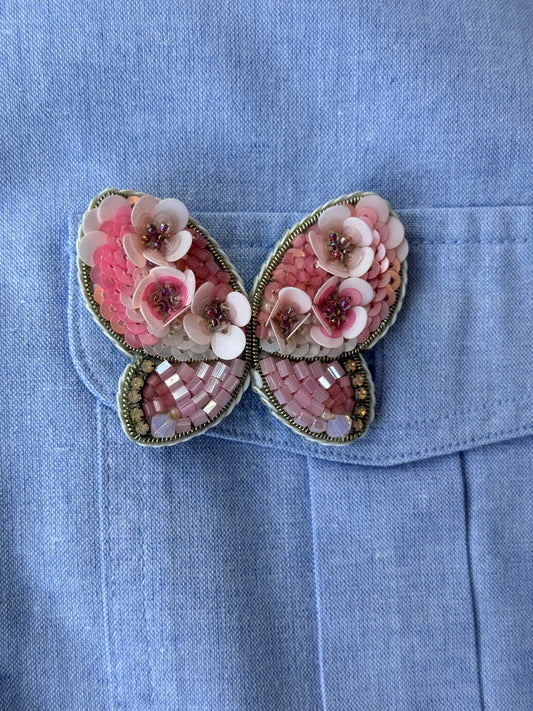 Broszka „Różowy Motyl”