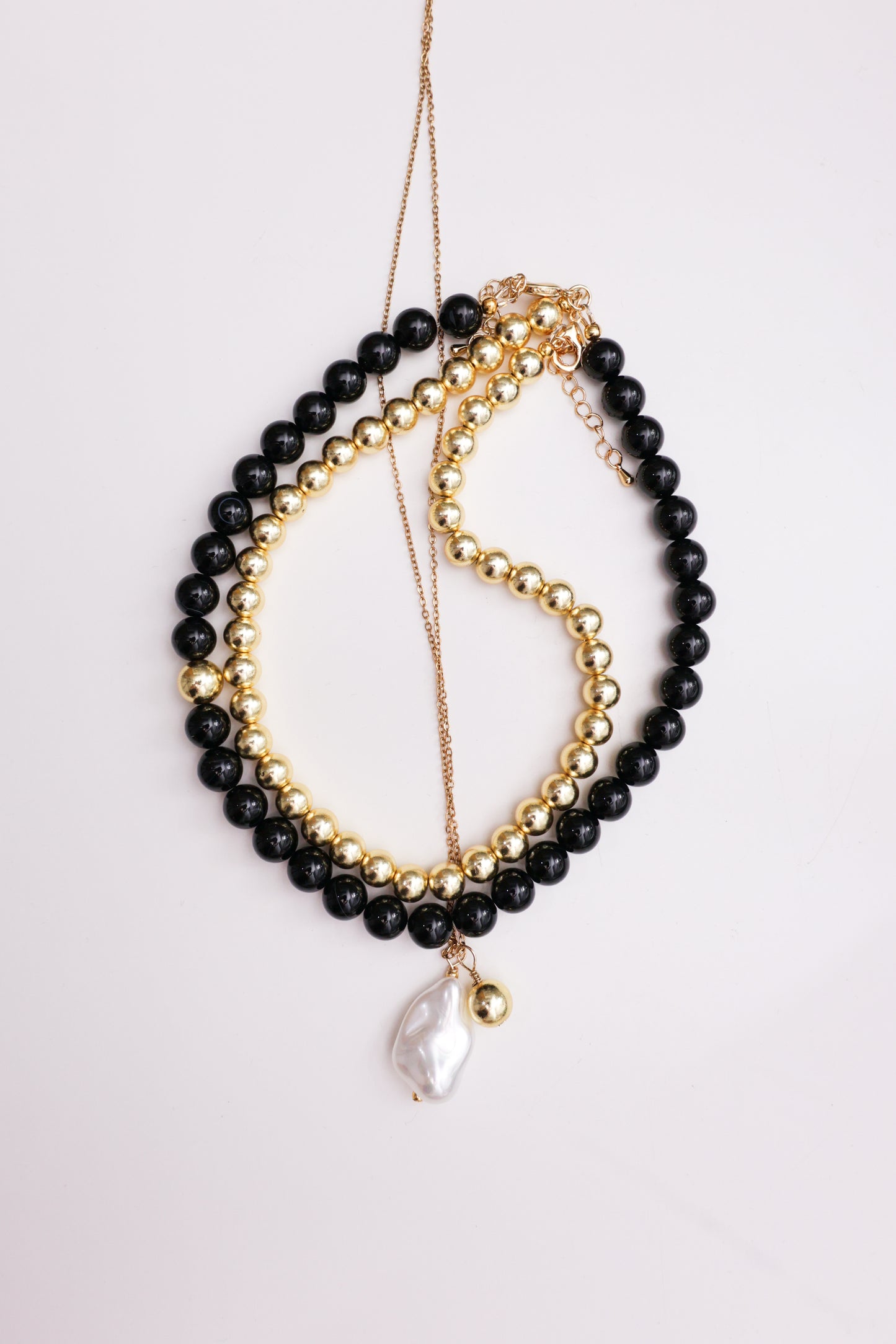 Naszyjnik z pozłacanego hematytu