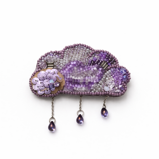 Broszka "Liliowa Chmura"