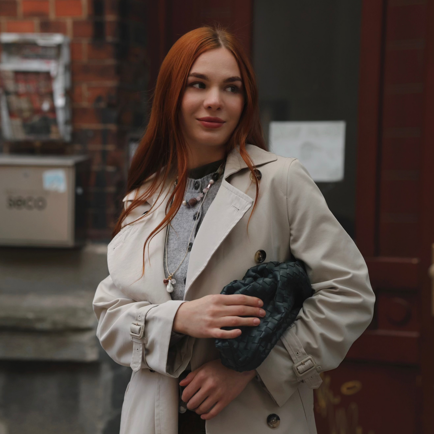 Намисто з рожевого кварцу, яшми, натуральних перлів і чеських вінтажних намистин