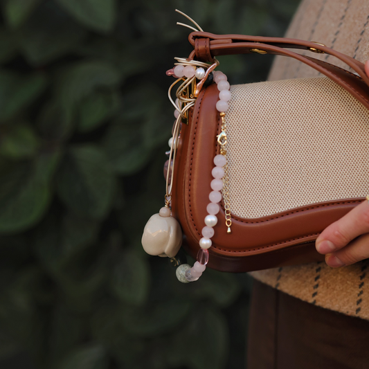 Кулон керамічний квітка — бутон (бежевий)