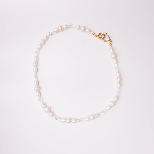 Намисто з натуральних перлів, чеського кришталю та японських намистин