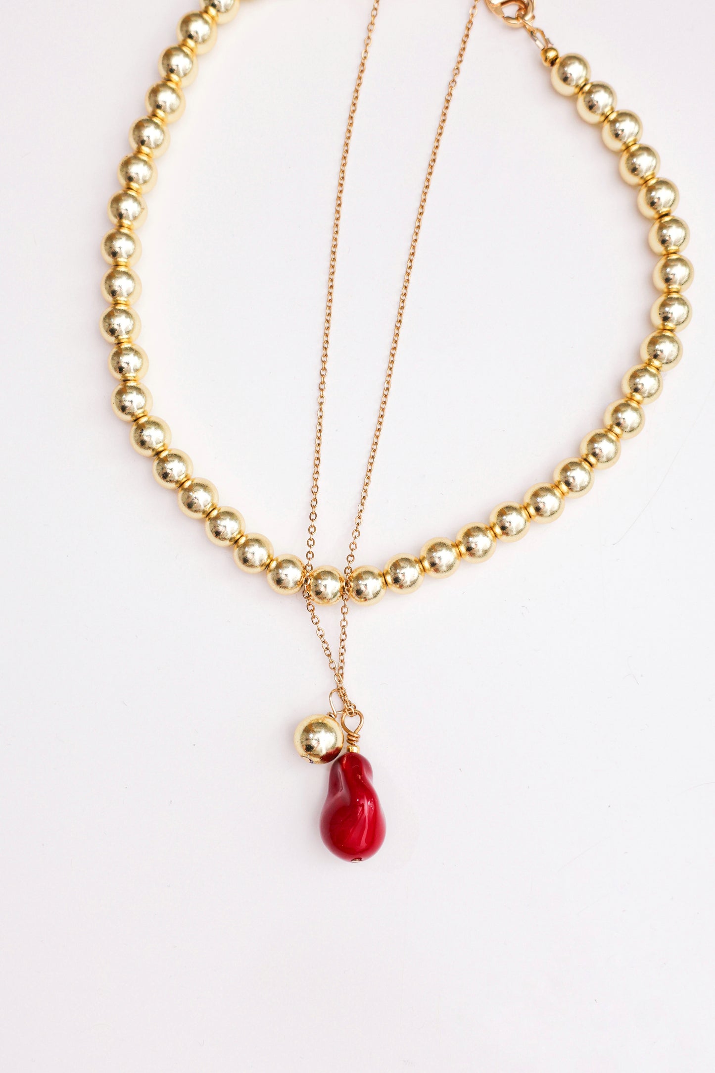 Naszyjnik  z pozłacanego hematytu