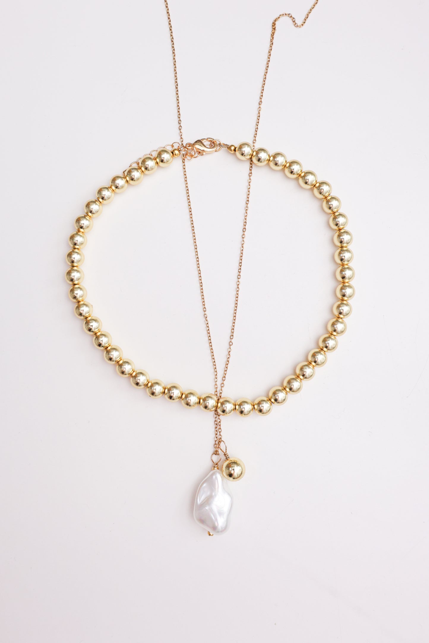 Naszyjnik  z pozłacanego hematytu