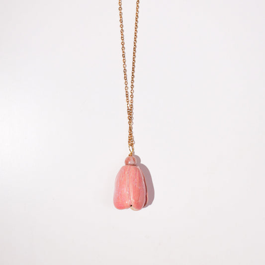 Naszyjnik FLORAL Tulip Rose z różowym ceramicznym tulipanem