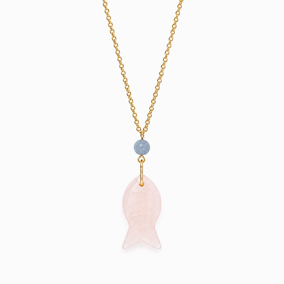 Naszyjnik MARE Ryba Stone Rose z rybką z różowego kwarcu